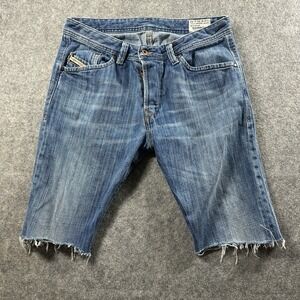 Diesel‎ Jean Shorts Size 31 (31x11) Darron Cut Off Button Fly Distressed Jorts